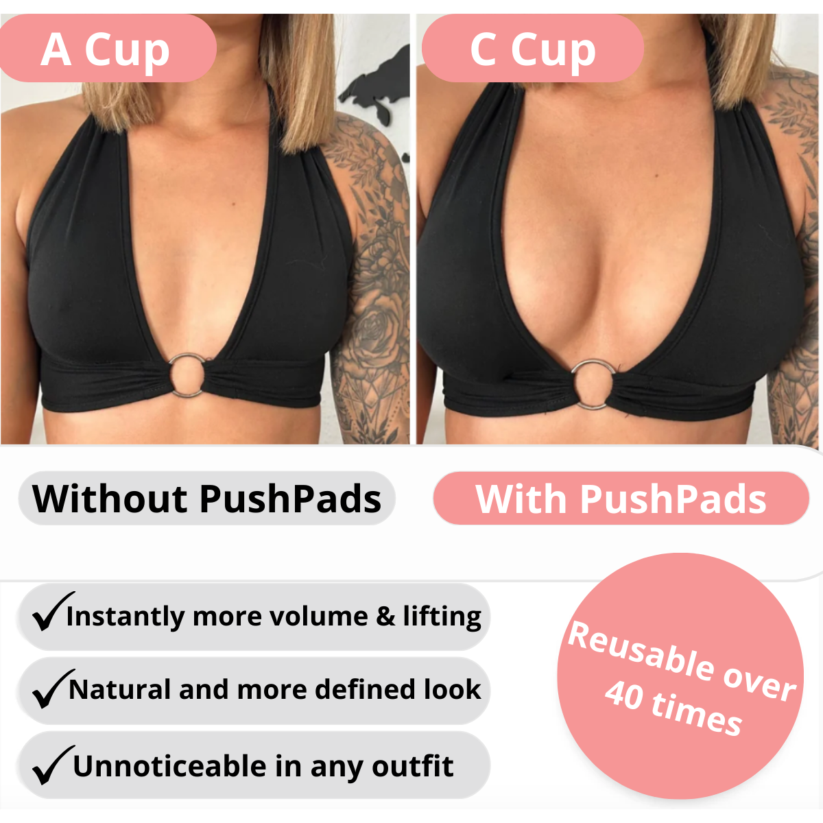 Patty Pushpads™ - Double-sided adhesive push-up nipple covers