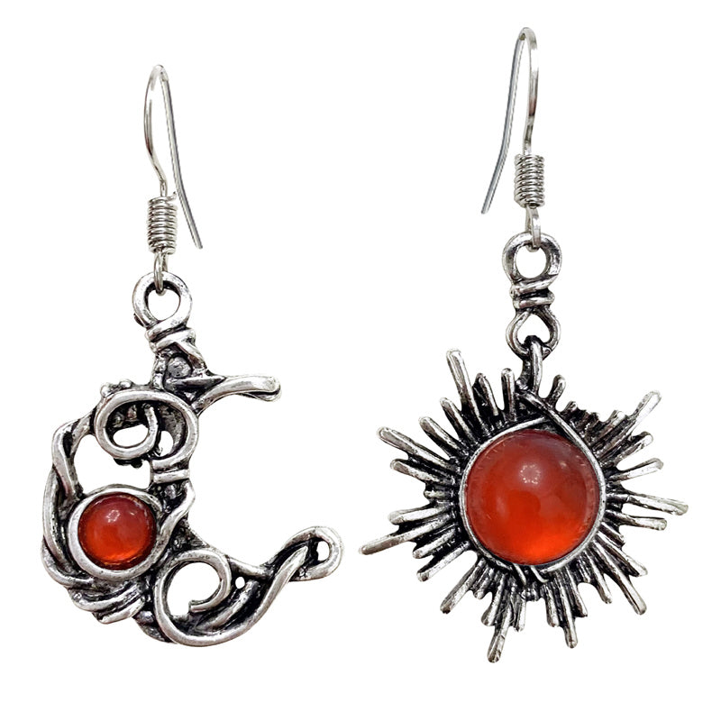 Graceful sun and moon earrings