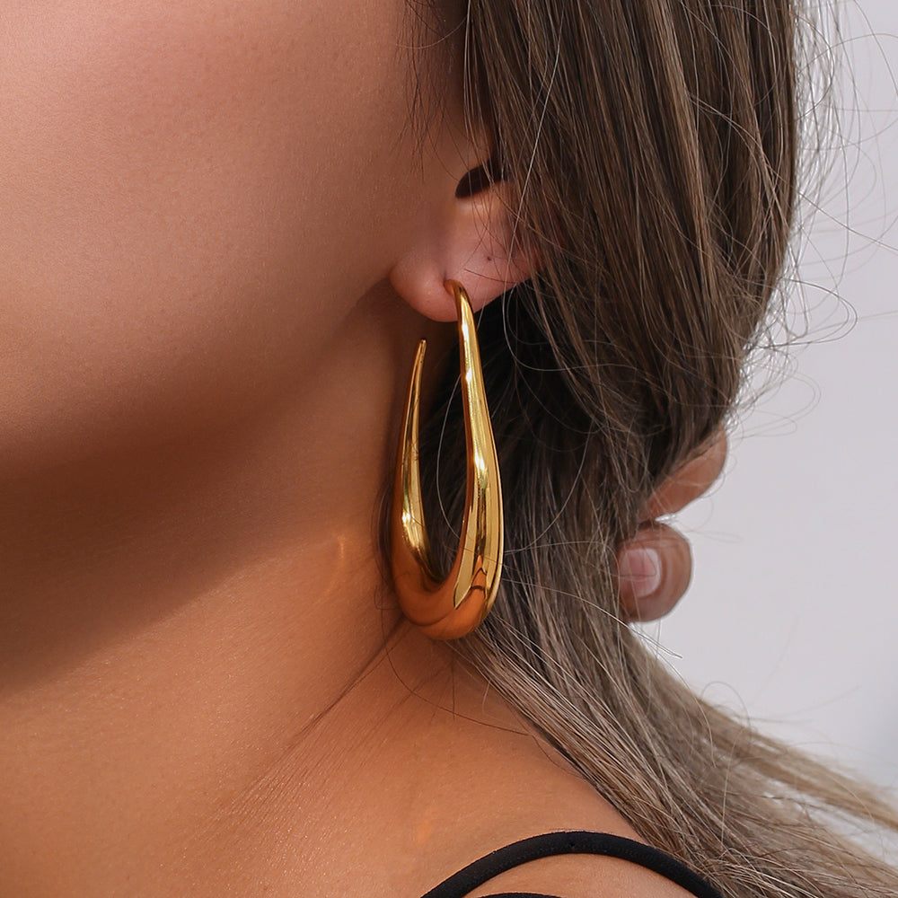 Unique exaggerated hollow hoop earrings for women