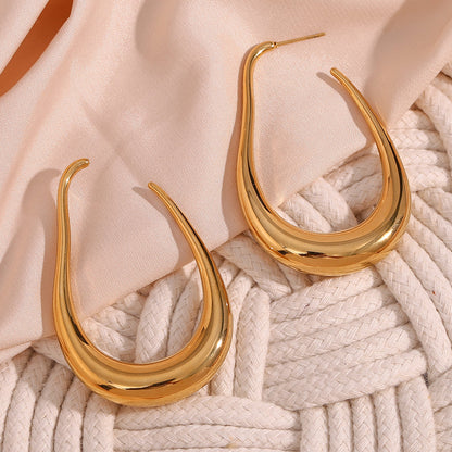 Unique exaggerated hollow hoop earrings for women