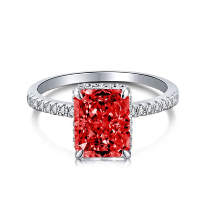 Engagement ring with square stone