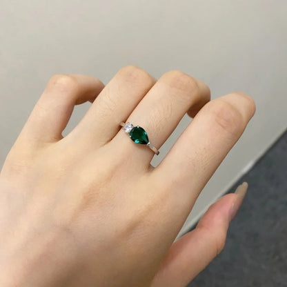 Slim ring with double gemstone design